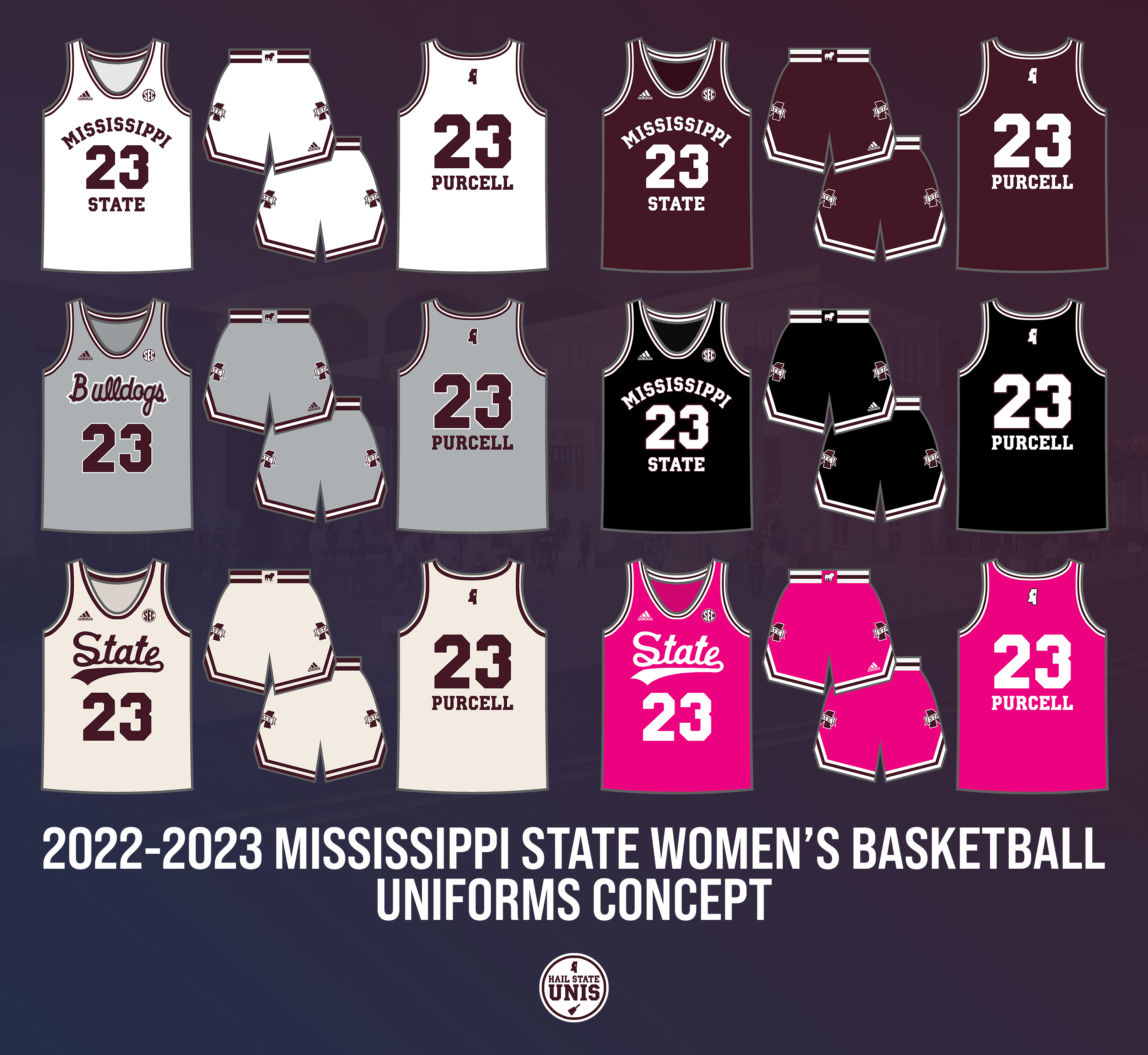2022-2023 Men's Basketball Uniforms Concept - Hail State Unis